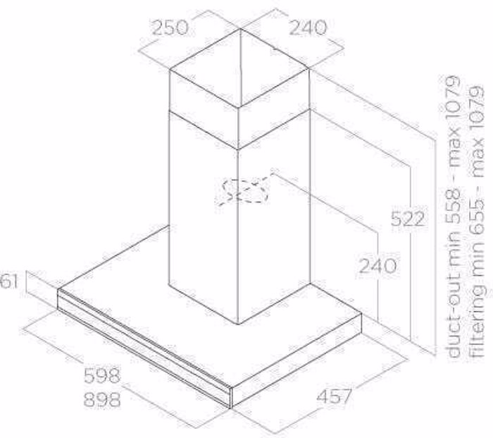 Aporrofitiras Toixou Elica Adele BL MAT/A/60 GFB Mavro Mat 60 cm A